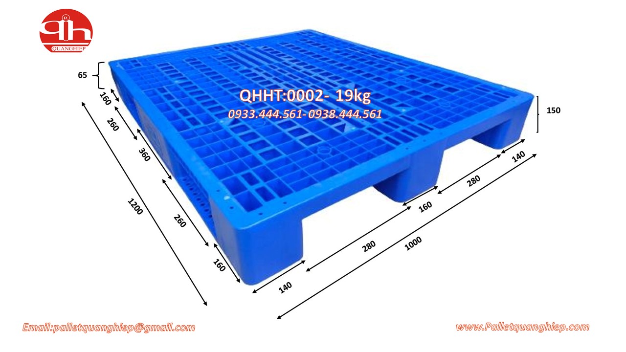 PALLET NHỰA 1200x1000x150mm