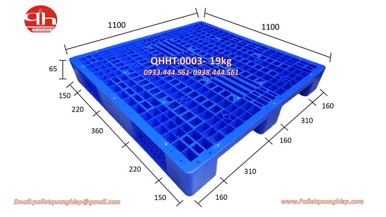 PALLET NHỰA 1100X1100X150MM