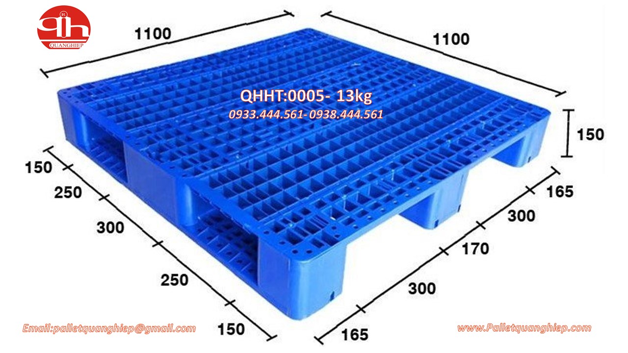 PALLET NHỰA 1100X1100X150MM